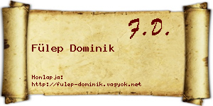Fülep Dominik névjegykártya